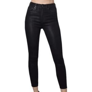 Alice + Olivia Jeans Women's Black Coated High Rise Stretch Skinny Jeans Size 26